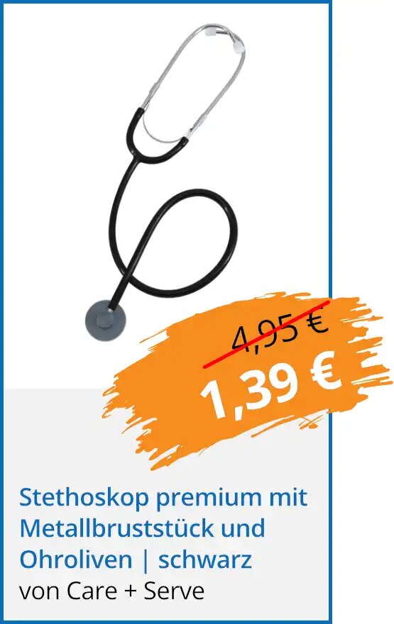 Stethoskop premium mit Metallbruststück und Ohroliven | schwarz für nur 1,39 €