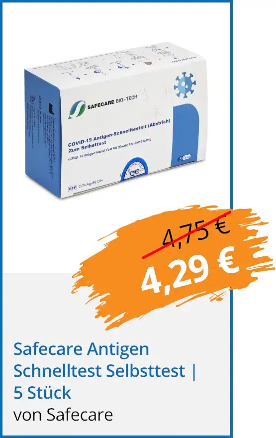 Safecare Antigen Schnelltest Selbsttest | 5 Stück. für nur 4,29 €