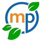mp-logo mit grünen Blättern