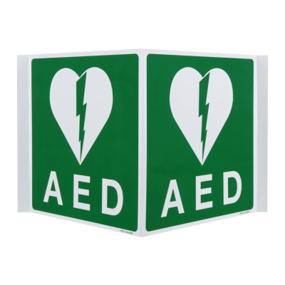 Nasen-/Winkelhinweisschild für Defibrillator, 20 x 40 cm