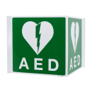 Nasen-/Winkelhinweisschild f&uuml;r Defibrillator 20 x 20 cm