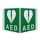 Defib Defibrillator AED rechtwinkliges Nasenschild