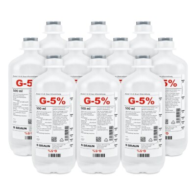 Glucose Infusionslösung 5% Ecoflac Plus, 10 x 500 ml