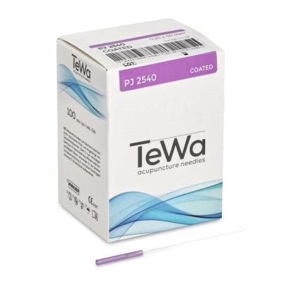 TeWa Akupunkturnadeln PJ Typ, Kunststoffgriff, mit Führrohr | 0,25 x 40 mm