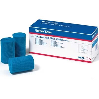 Uniflex color Universal Binde, 10 cm x 5 m 10 Stück | blau