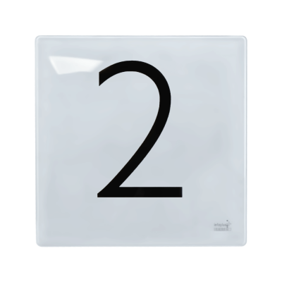 Praxisschild 10,5 x 10,5cm -Ziffer 2- | Ziffer "2"