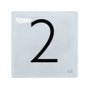 Praxisschild 10,5 x 10,5cm -Ziffer 2- | Ziffer &quot;2&quot;
