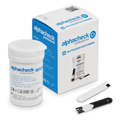 ALPHACHECK professional Blutzuckerteststreifen | 50 Stück