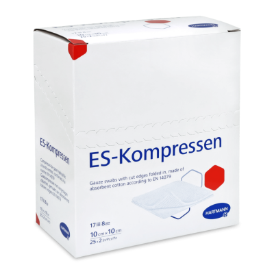 ES Kompressen, 8-fach gelegt | 10 x 10 cm | steril | 50 Stück