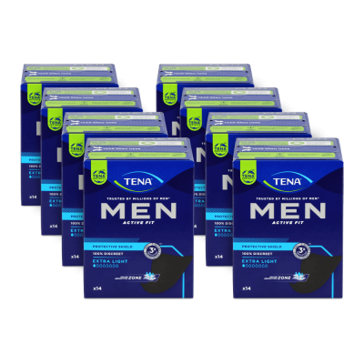 TENA Men Protective Shield Extra Light Einlagen | 8 x 14 Stück