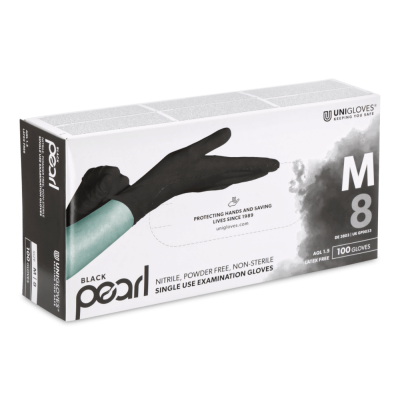 Unigloves Black Pearl Nitrilhandschuhe, schwarz | M | 100 Stück