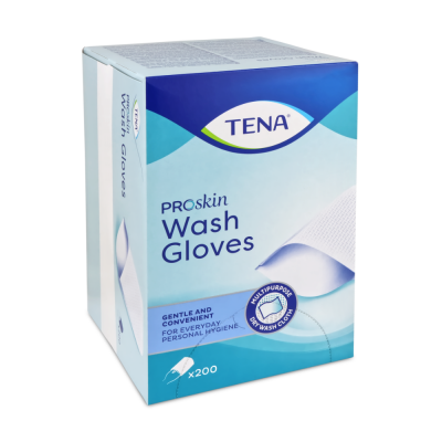TENA ProSkin Wash Gloves, 200 Stück | ohne Folie