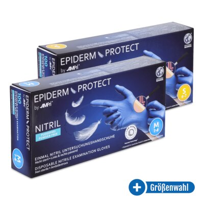 Ampri EpidermProtect Nitril Einmalhandschuhe, puderfrei, 100 Stück
