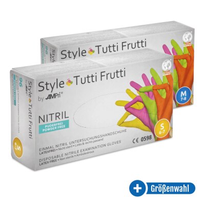 Ampri Nitrilhandschuhe StyleTutti Frutti, puderfrei, 96...