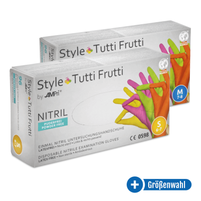 Ampri Nitrilhandschuhe StyleTutti Frutti, puderfrei, 96 Stück