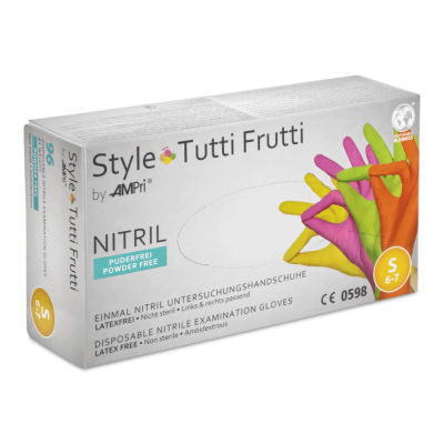 Ampri Nitrilhandschuhe Style Tutti Frutti, puderfrei, 96 Stück | S