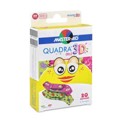 Quadra 3D Girls Kinderpflaster in 2 Größen | 20 Stück
