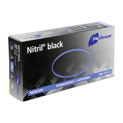 Nitril Handschuhe in Schwarz, puderfrei, 100 Stück | M