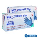 Med-Comfort Latexhandschuhe, puderfrei, blau, 100 Stück