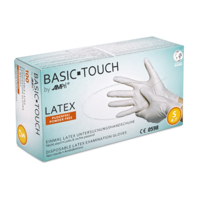 Ampri Basic Touch Latexhandschuhe, puderfrei, 100 Stück | S