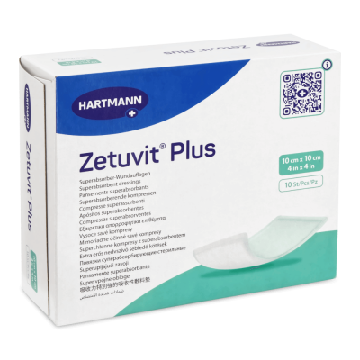 Zetuvit Plus Saugkompressen, steril, 10 Stück | 10 x 10 cm