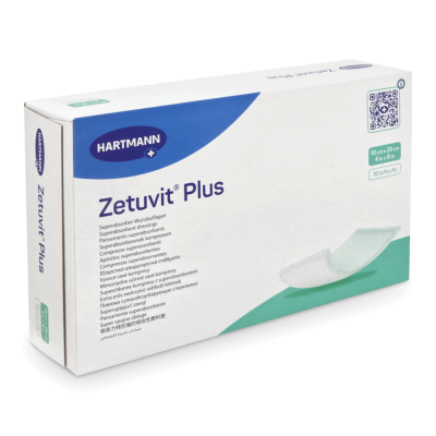 Zetuvit Plus Saugkompressen, steril, 10 Stück | 10 x 20 cm