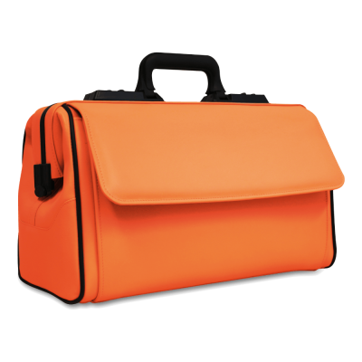 Dürasol Arzttasche Rusticana Großformat | 2 Vortaschen, Feinrindleder, orange