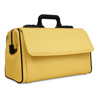 Dürasol Arzttasche Rusticana Großformat | 2 Vortaschen, Feinrindleder, gelb