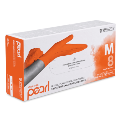 Unigloves Orange Pearl Nitrilhandschuhe, orange | M | 100 Stück