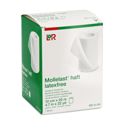 Mollelast haft latexfreie Fixierbinde | 12 cm x 20 m