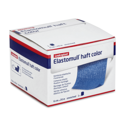 Elastomull haft color Fixierbinde | 6 cm x 20 m, blau