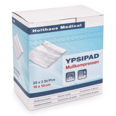 Ypsipad Mullkompressen 8-fach | steril, 10 x 10 cm | 50 Stück
