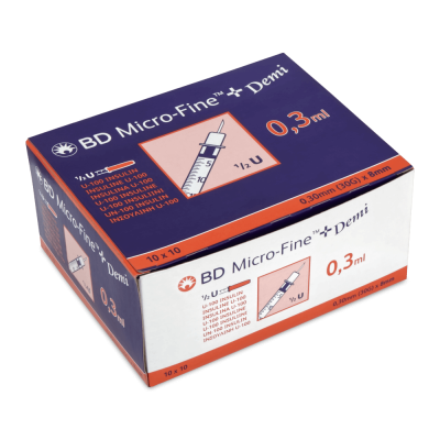 B-D Micro-Fine + Demi Insulinspritzen U100 0,3 x 0,8 mm |...
