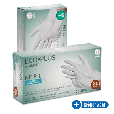 Ampri ECO-PLUS Nitril Untersuchungshandschuhe, puderfrei,...