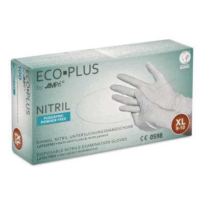 Ampri ECO-PLUS Nitril Untersuchungshandschuhe, puderfrei, weiß | XL | 100 Stück