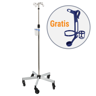 Mobiler Infusionsständer | Metall, verchromt, inkl. Infusionshalterung