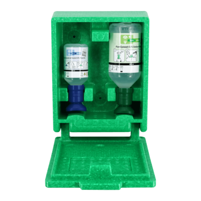 Plum Augenspül-Wandbox | mit 1 x 200 ml pH Neutral und 1 x 500 ml Augenspüllösung