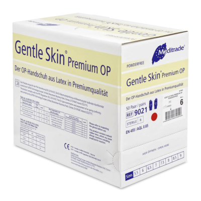 Meditrade Gentle Skin Premium OP Handschuhe, 50 Paar | Größe 6