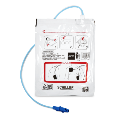 Schiller Defi-Elektroden für Erwachsene für FRED PA-1, 1 Paar, vorkonnektiert