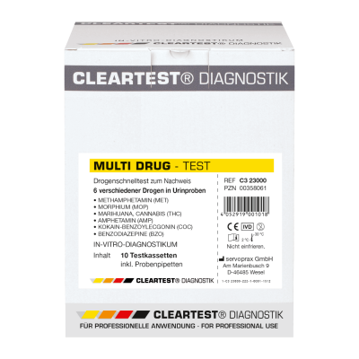 Cleartest Multi Drug Drogentest 6-Fach-Kassetten Methadon | 5 Stück