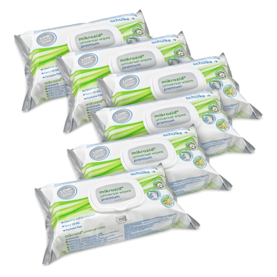 6 x Mikrozid universal wipes Desinfektionstücher | 100 Standard Tücher