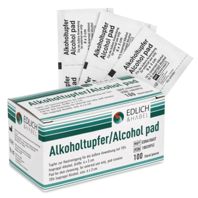 Edlich & Habel Alkoholtupfer 6 x 3 cm | 100 Stk