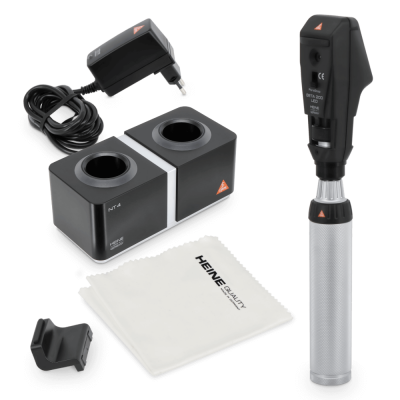 HEINE BETA 200 LED Skiaskop NT Ladegriff + Tisch-Ladegerät