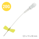 Sarstedt Multifly-Kanüle mit Schlauch und Multi-Adapter, 120 Stück | 20G, 0,9 x 19, 80 mm, gelb