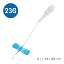 Sarstedt Multifly-Kanüle mit Schlauch und Multi-Adapter, 120 Stück | 23G, 0,6 x 19, 80 mm, blau
