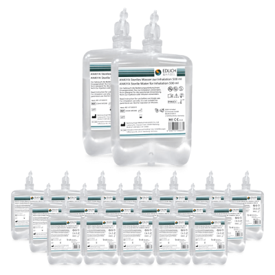 20 x 500 ml Edlich & Habel Sterilwasser mit Adapter