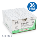 Ethicon Ethilon Nahtmaterial, schwarz, monofil, 0,45 m, 36 Stück