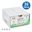 Ethicon Ethilon Nahtmaterial, schwarz, monofil, 0,45 m, 36 Stück