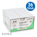 Ethicon Ethilon Nahtmaterial, schwarz, monofil, 0,45 m, 36 Stück | 4-0, FS-2