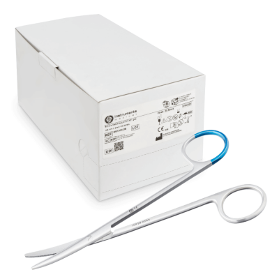 Edlich & Habel Schere, Metzenbaum, stumpf/stumpf gebogen, 14,5 cm, steril, 25 Stück